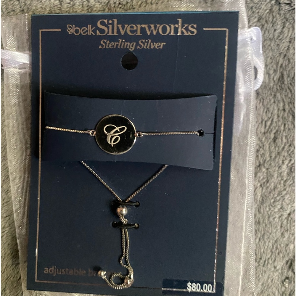 Belk Sikverworks Sterling Silver Initial “C” Bracelet